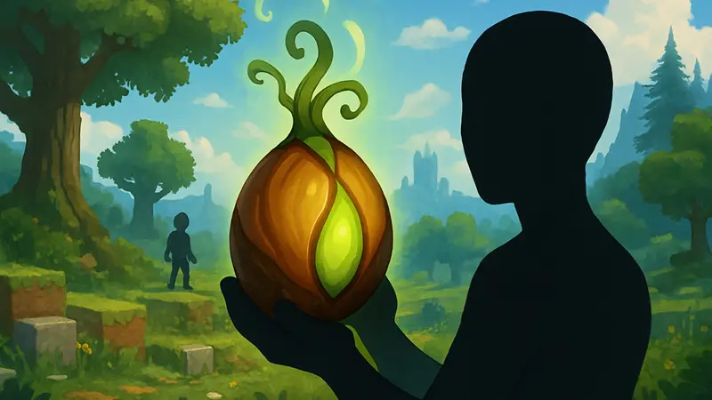 Изображение Вечных семян из Hytale на фоне игрового мира. Гайд по Вечным семенам Hytale.
