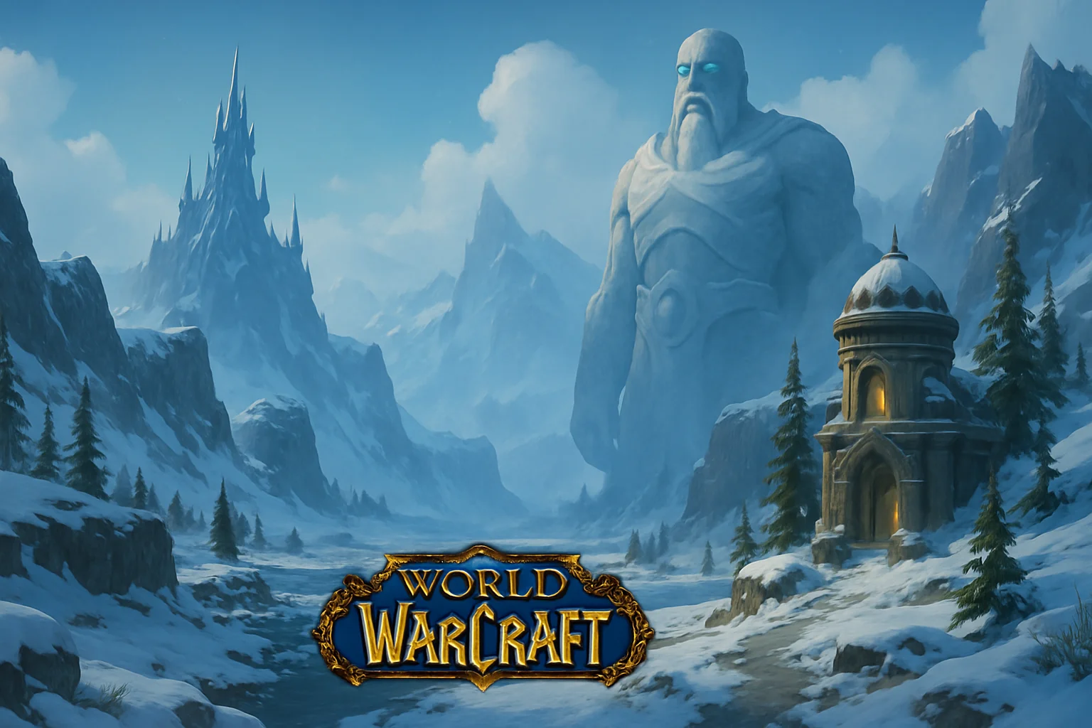 Заснеженные пейзажи Нордскола из World of Warcraft, возможно, с изображением нового контента