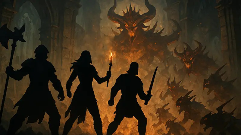 Игроки Diablo 3 сражаются с демонами, символизируя активную фанбазу игры Blizzard.