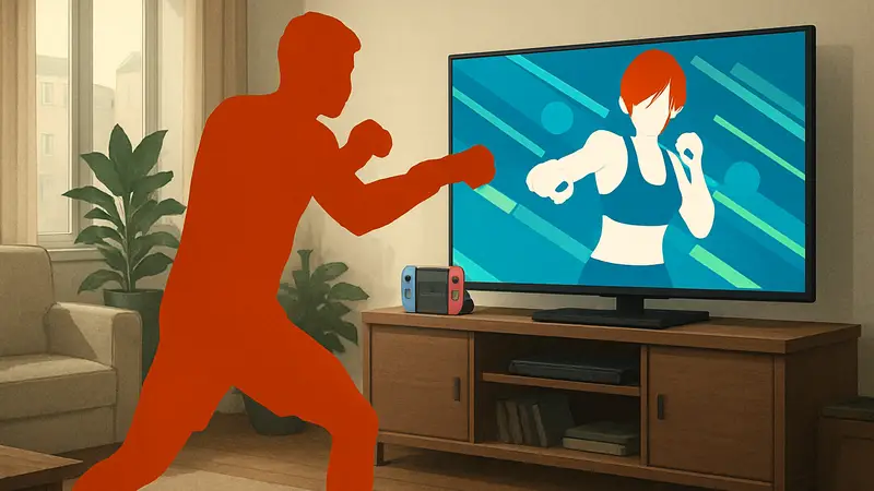 Игрок тренируется с Fitness Boxing 3 на Nintendo Switch 2