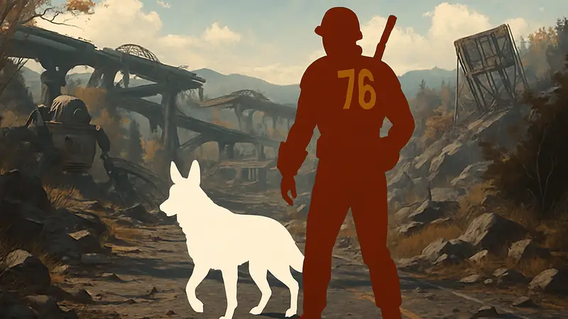 Игрок Fallout 76 с новым питомцем-компаньоном исследует Пустошь
