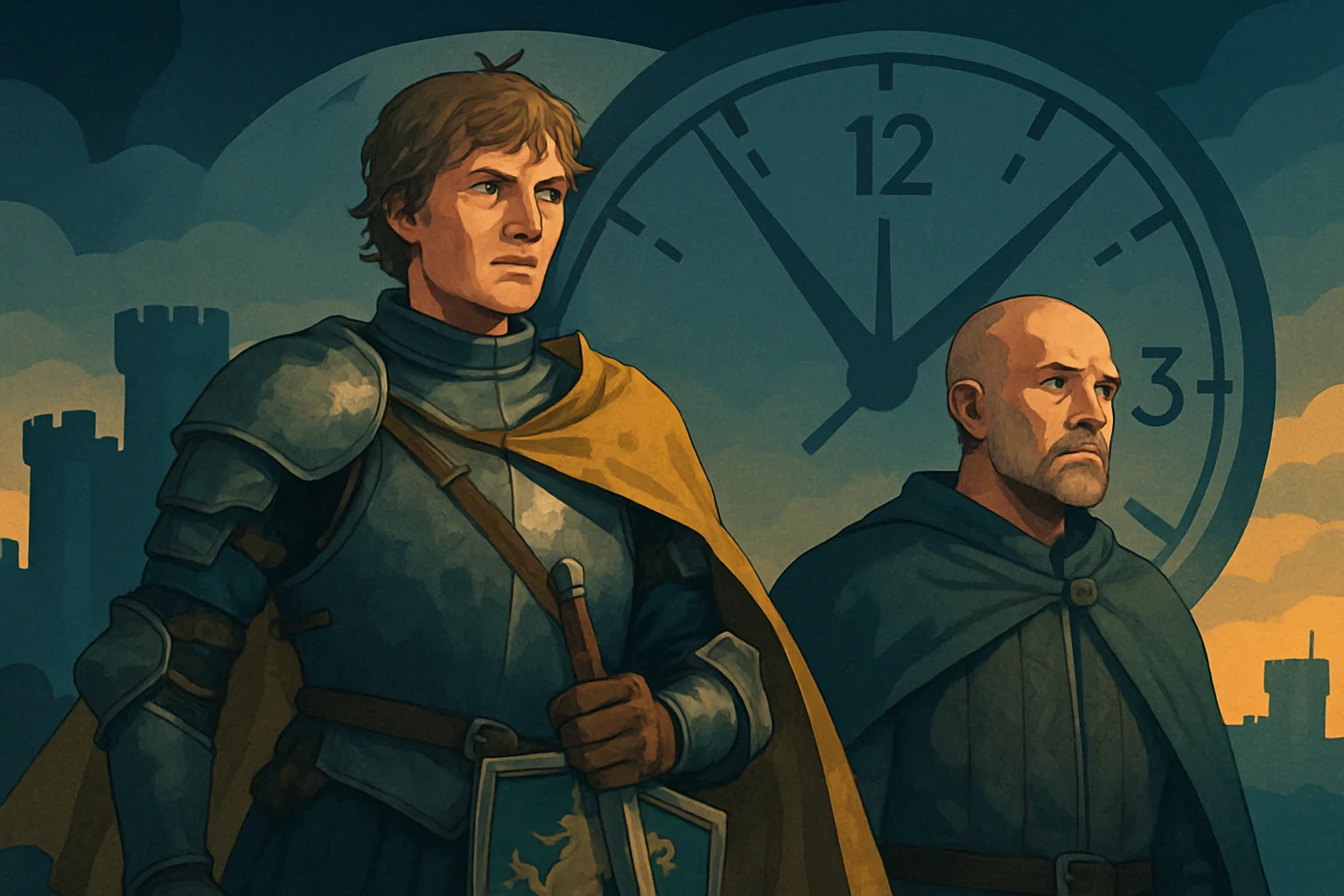 Кадр из сериала «Рыцарь Семи королевств» с главными героями, символизирующий амбициозные планы на долгие сезоны.
