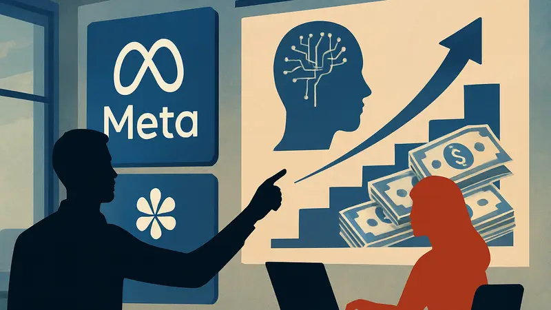 Логотип Meta и Manus, схема быстрого заработка с помощью ИИ-инструментов