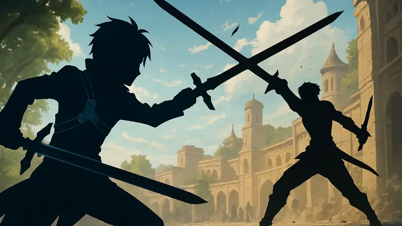 Аниме персонажи-двуручники: Кирито из Sword Art Online с двумя мечами, сражение в сёнэн-аниме