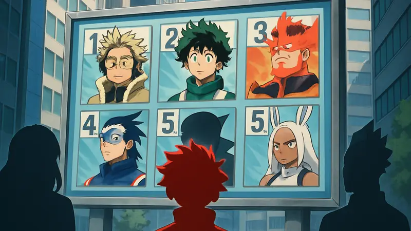 Аниме My Hero Academia: новые рейтинги героев Японии в эпизоде.