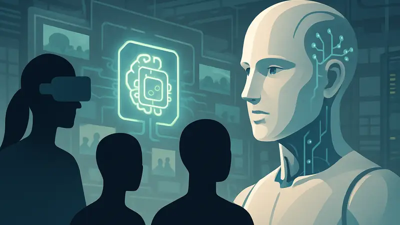 Искусственный интеллект, робот, очки виртуальной реальности, визуальная память