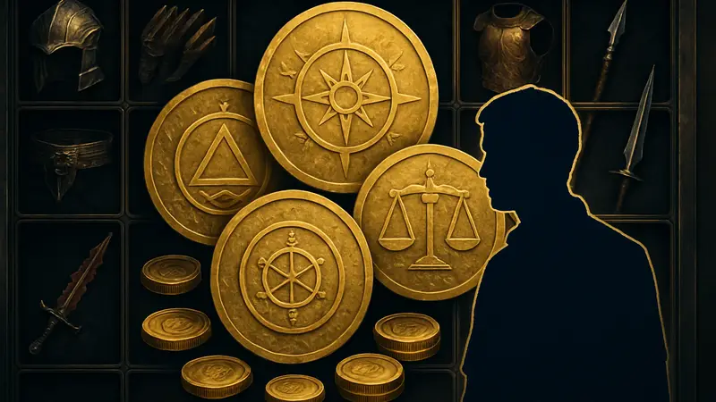 Различные Дукаты в инвентаре Path of Exile с элементами снаряжения.