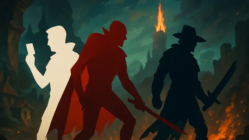 Изображение с персонажами из разных roguelike-игр, таких как Slay the Spire и Vampire Survivors.