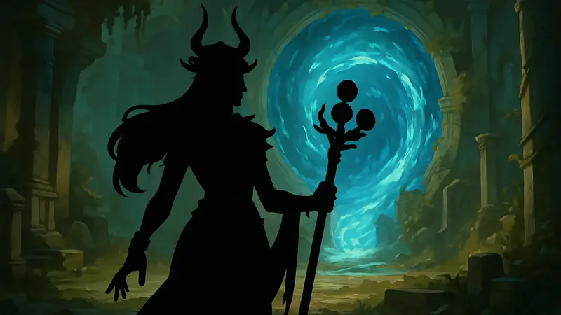 Геката, один из финальных боссов Hades 2, на фоне портала Dream Dives.