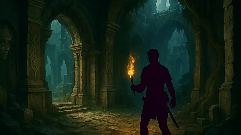 Геймплей Baldur's Gate 3, персонаж исследует древние руины в поисках секретов