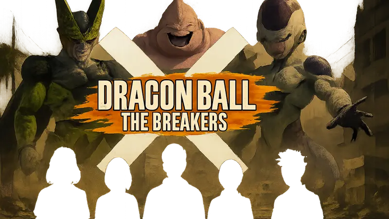 Логотип игры Dragon Ball: The Breakers на фоне персонажей, символизирующий возможное закрытие Bandai Namco.