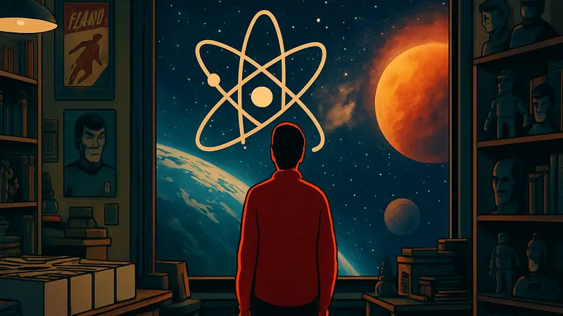 Обложка или кадр из нового спин-оффа «Теории большого взрыва» под названием Stuart Fails to Save the Universe.