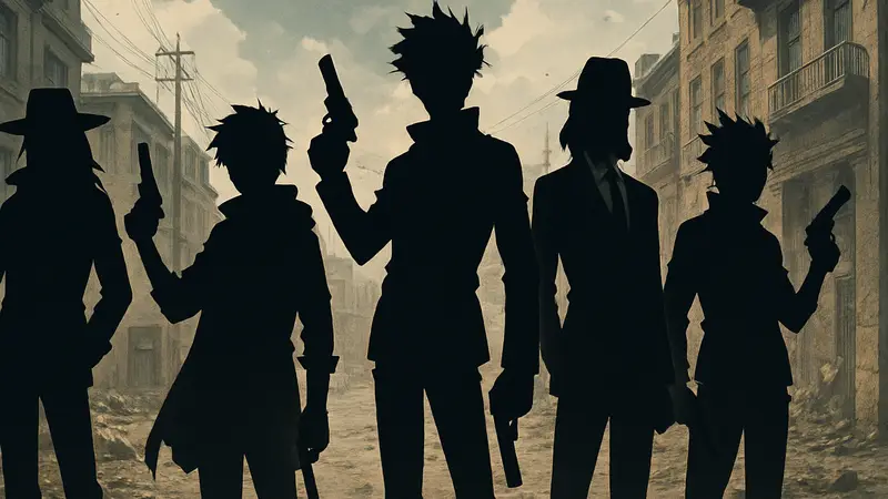 Изображение группы смертоносных стрелков из популярных сёнэн аниме.