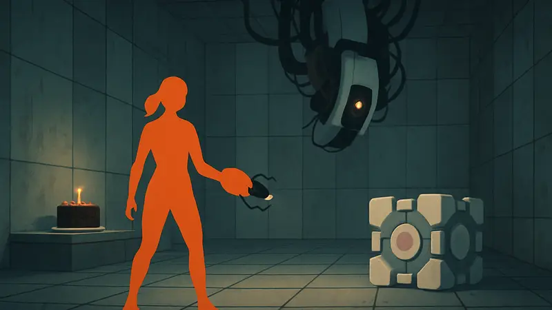 Обложка книги Portal. Куб, торт и ИИ, история создания игры Valve, головоломка