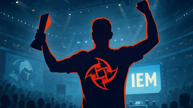 Игрок REZ из Ninjas in Pyjamas празднует награду EVP на IEM Atlanta 2026