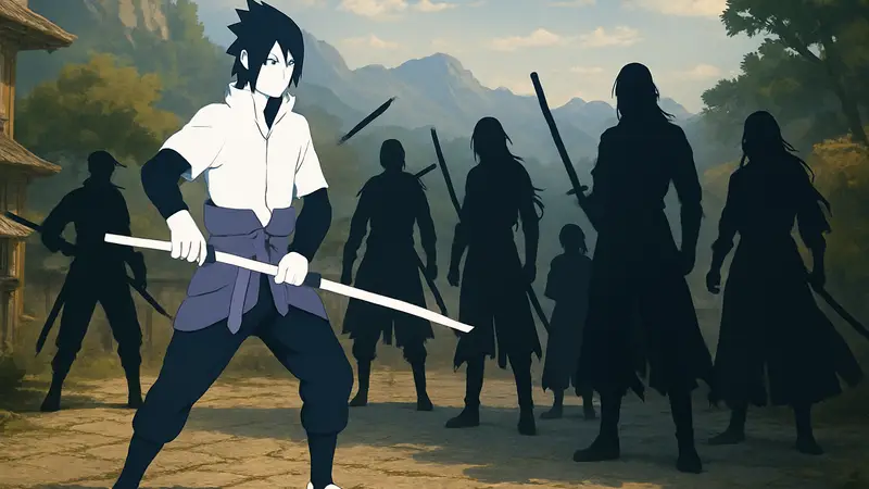 Аниме-мечники: Саске Учиха с катаной и другие сильные фехтовальщики аниме-мира.