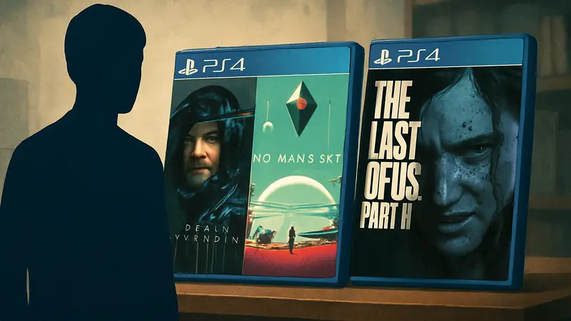Обложки спорных игр для PS4: Death Stranding, No Man's Sky и The Last of Us Part II.