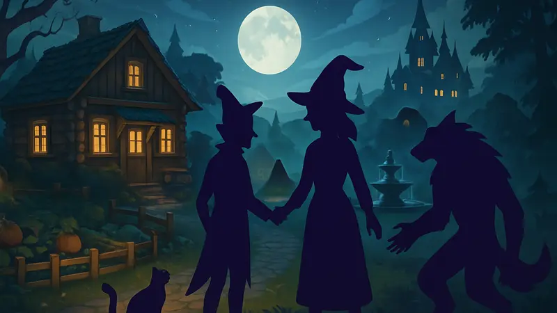 Кадр из игры Moonlight Peaks, изображающий персонажей в уютном сверхъестественном мире симулятора фермы.