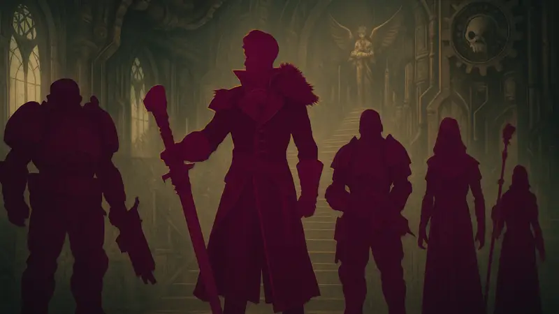 Косплееры в образах Вольного Торговца и команды из Warhammer 40,000: Rogue Trader