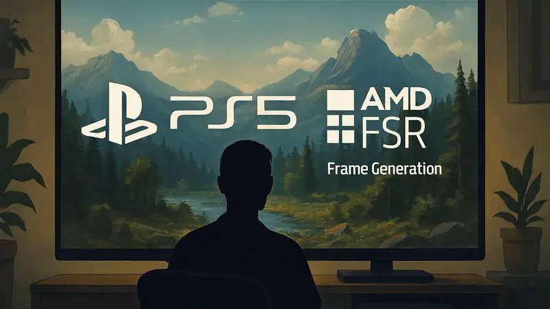 Логотип PlayStation 6 и AMD FSR Frame Generation, улучшающие графику в играх
