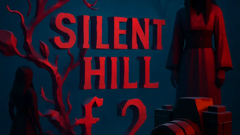 Логотипы Silent Hill f и Fatal Frame 2, объединенные в стилистике хоррора