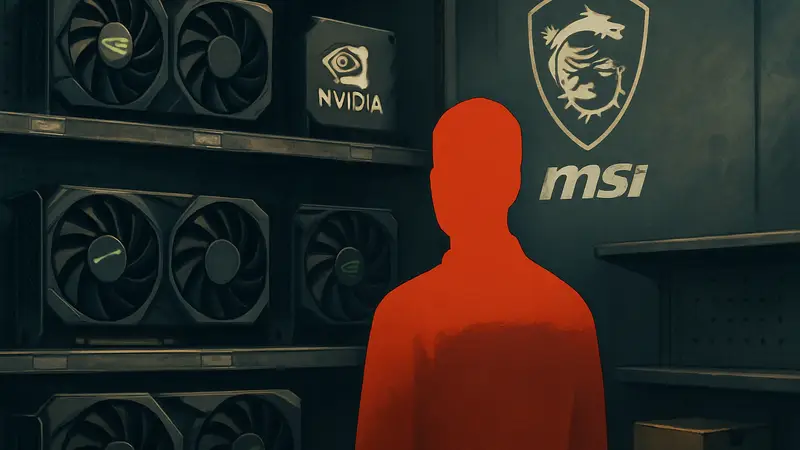 Видеокарты NVIDIA и логотип MSI, символизирующие дефицит на рынке GPU для ПК