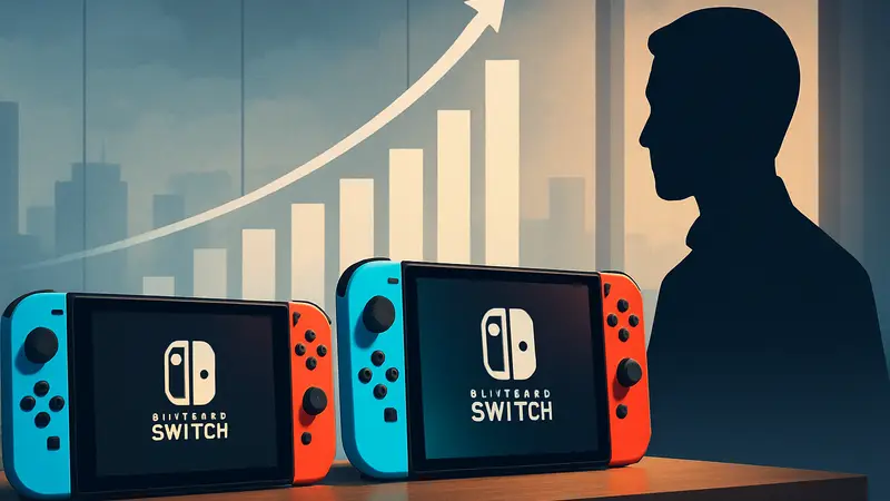 Игровые консоли Nintendo Switch первого и второго поколений, демонстрирующие рекордные продажи.