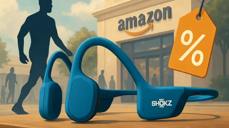 Спортивные наушники SHOKZ OpenMove синего цвета со скидкой на Amazon.
