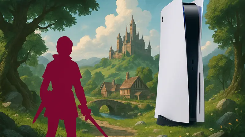 Фэнтезийный пейзаж из игры Fable с намёком на PS5 и элементы RPG