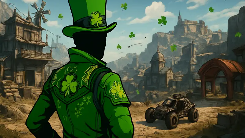 Скин «Удача Каириша» в Borderlands 4, праздничное событие ко Дню Святого Патрика.