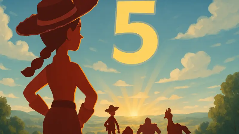 Постер мультфильма Toy Story 5 с Джесси и другими игрушками, символизирующий возвращение к "золотому веку" Pixar