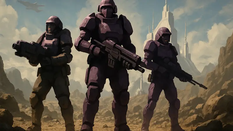 Изображение Warbond "Эксперты Экзо" в Helldivers 2 с новой экипировкой и оружием.