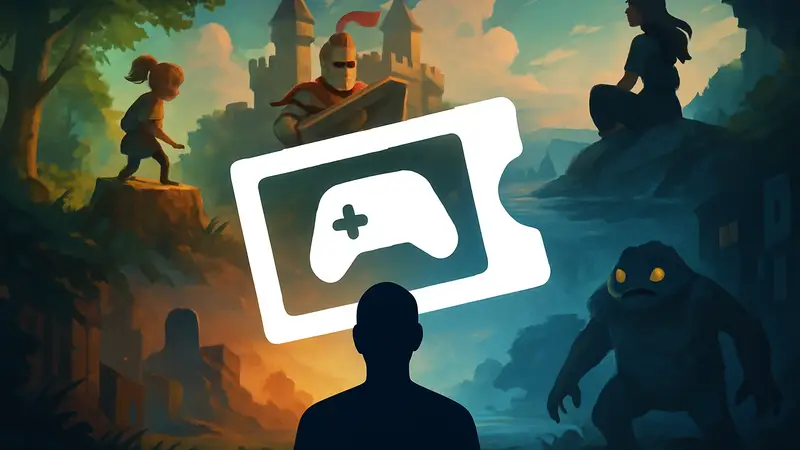 Логотип сервиса Indie Pass на фоне ярких инди-игр, доступных по подписке на PC.