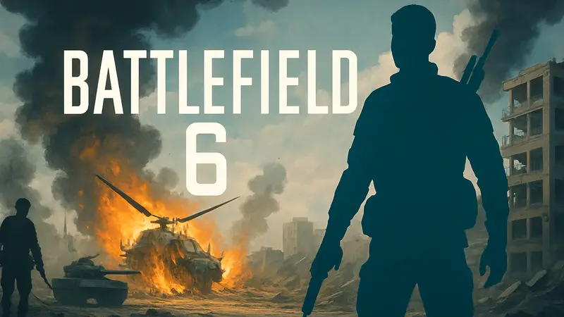 Логотип Battlefield 6 с анонсом предстоящих обновлений и контента.