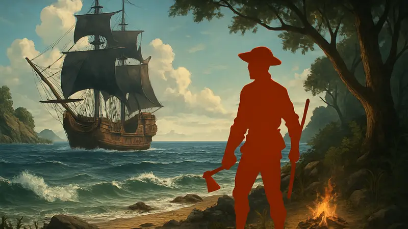 Игровой скриншот Windrose с пиратским кораблем, плывущим по морю, и элементами выживания