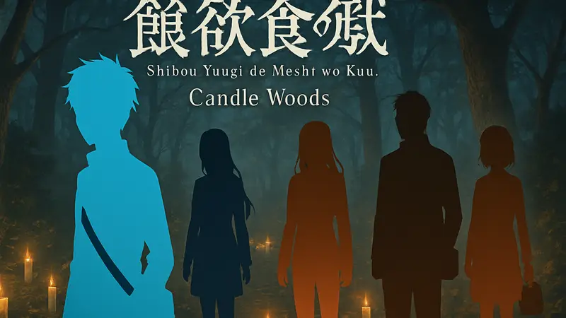 Постер аниме Shibou Yuugi de Meshi wo Kuu., персонажи аниме, трейлер Candle Woods.