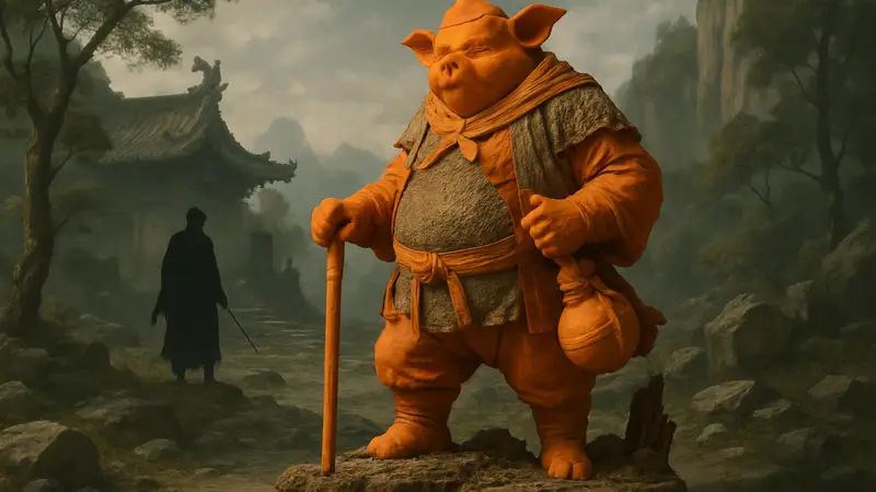 Фигурка Чжу Бацзе от Inart из игры Black Myth: Wukong, детализация.