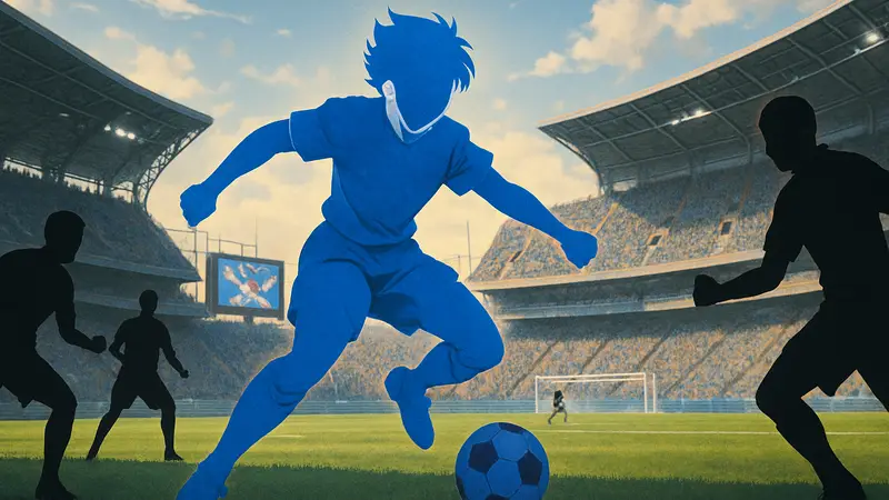Кадр из игры Captain Tsubasa 2: World Fighters с футболистами на поле