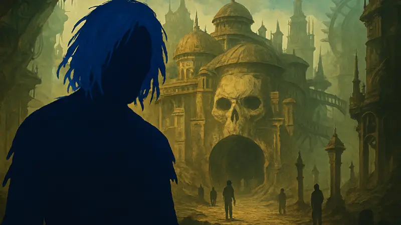 Изображение главного героя Безымянного из Planescape: Torment на фоне игрового мира, анонс DLC-мода.