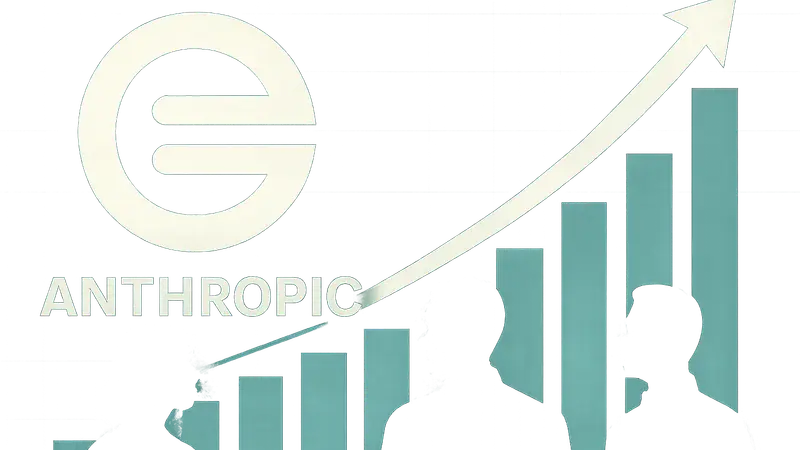 Логотип Anthropic на фоне диаграммы роста продаж ИИ-сервисов