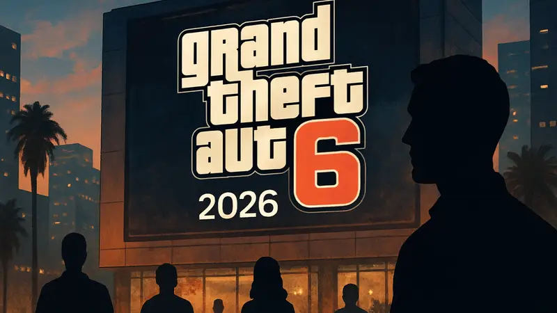 Логотип Grand Theft Auto 6 с датой выхода, новости GTA 6.