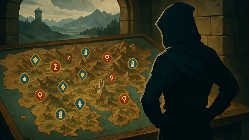 Интерактивная карта Пайлуна из игры Crimson Desert с отметками ключевых локаций и квестов.