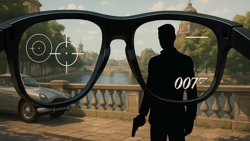 Изображение умных очков с элементами интерфейса 007 First Light.