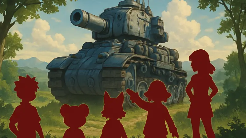 Обложка Fuga Melodies of Steel: дети-пилоты и танк, анонс мобильной версии.