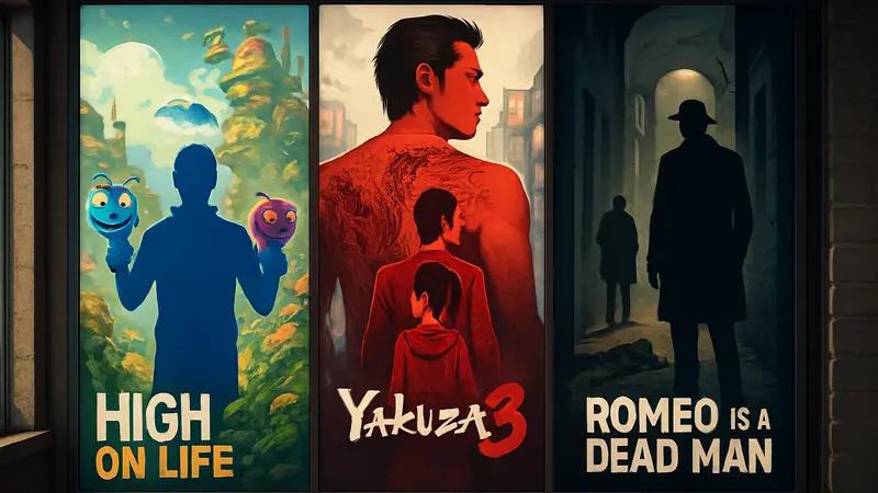 Обложки игр High On Life 2, Yakuza Kiwami 3 и Romeo Is A Dead Man