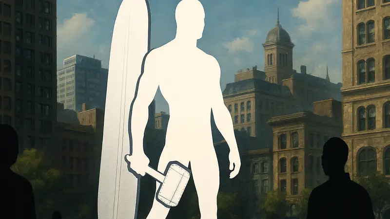 Фигурка Серебряного Сёрфера от Hot Toys с доской и молотом Мьёльнир.