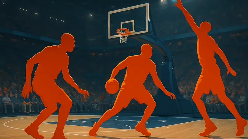 Игровой момент из NBA The Run с баскетболистами на площадке, логотип открытой беты