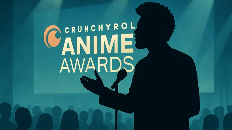 The Weeknd на сцене, возможно, с логотипом Crunchyroll Anime Awards