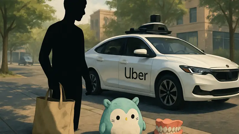 Потерянные предметы в беспилотных такси Uber, включая мягкую игрушку Squishmallow и зубные протезы.
