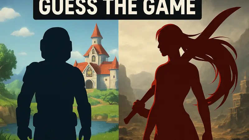 Логотип теста "Угадай Игру" от GameRant с изображениями игр с N64 и героини Нарико.